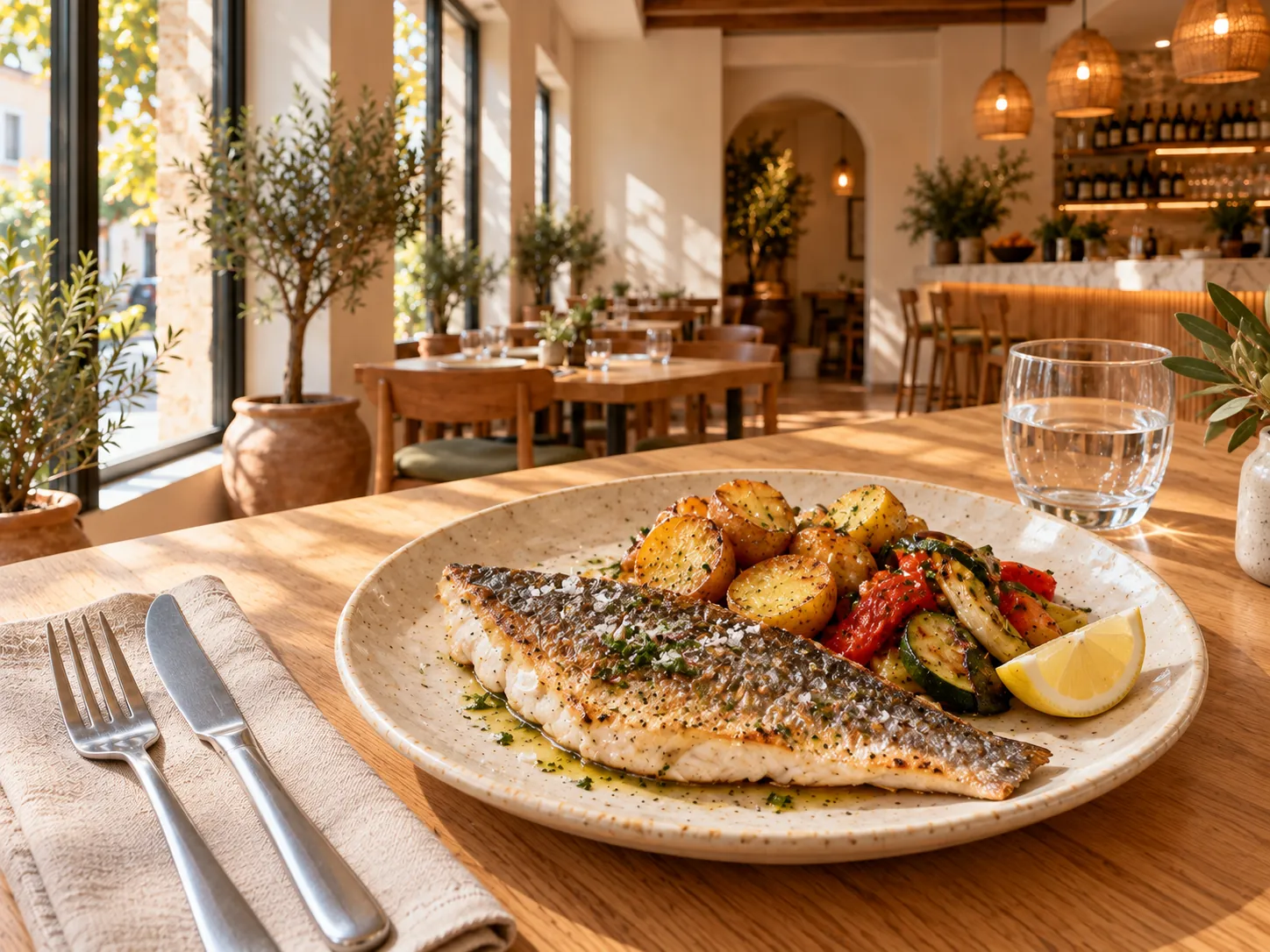 Grilled sea bream