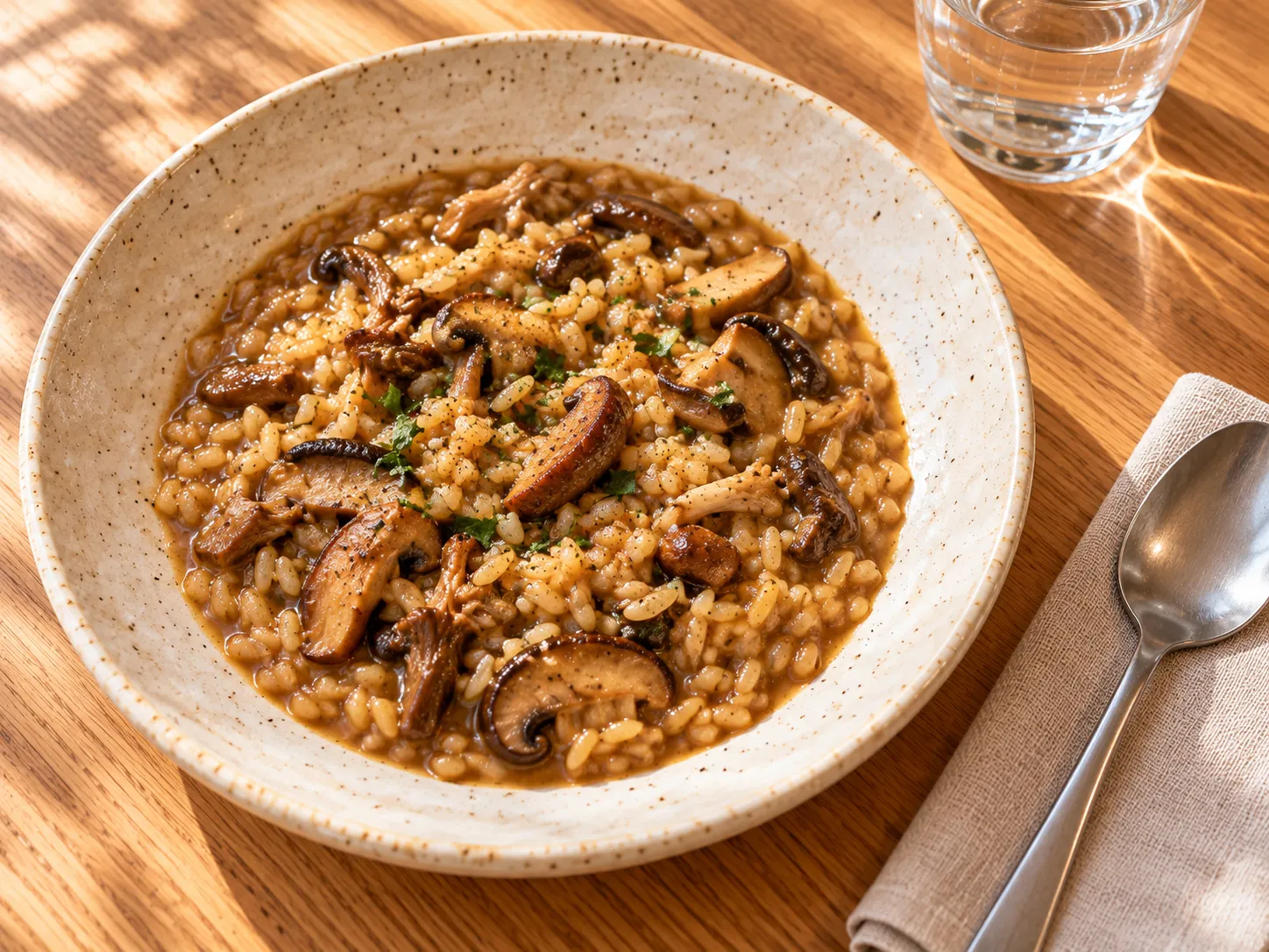 Creamy mushroom rice from the fictional menu